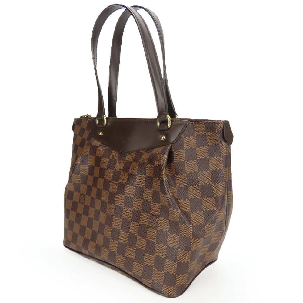 LOUIS VUITTON Authentic Brown Damier Leather Tote Bag - Picture 2 of 11